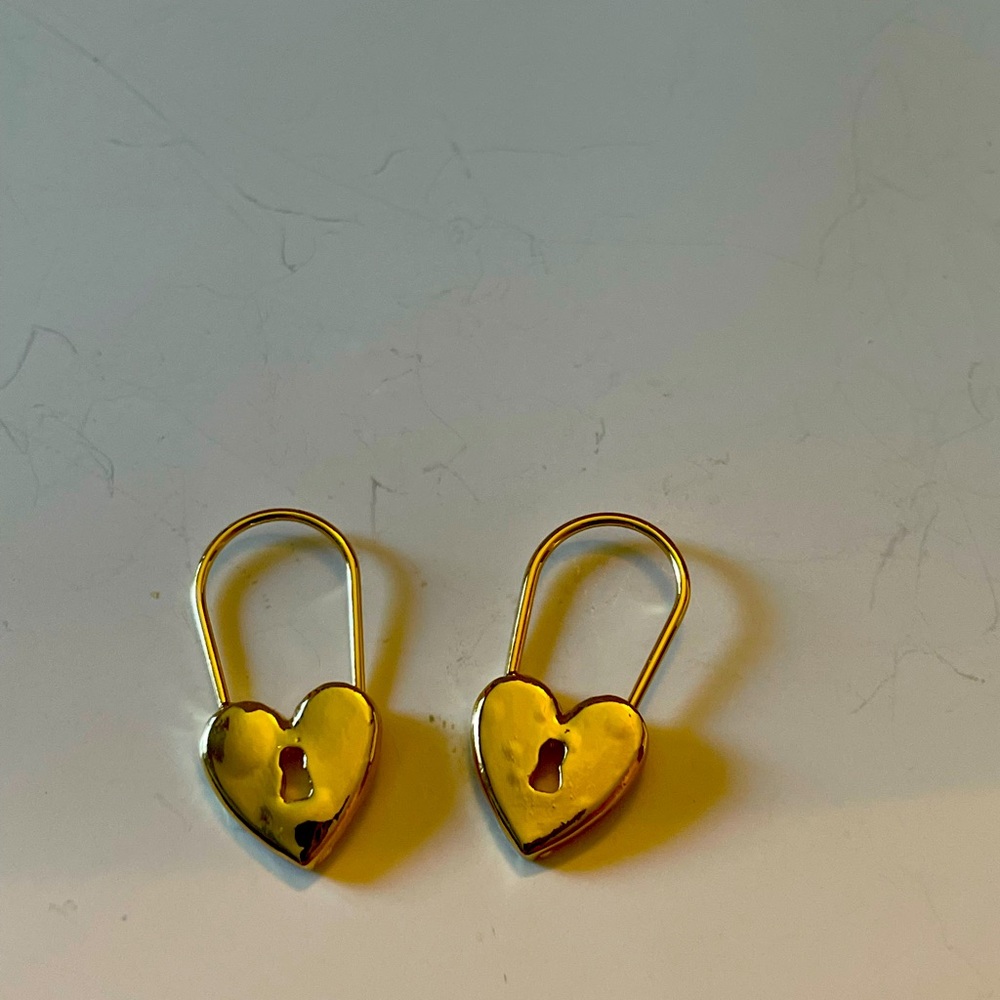 Heart lock earrings